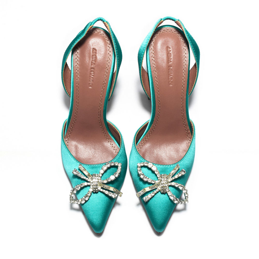 Amina Mauddi Green Begum Embellished Heel Sandals-5