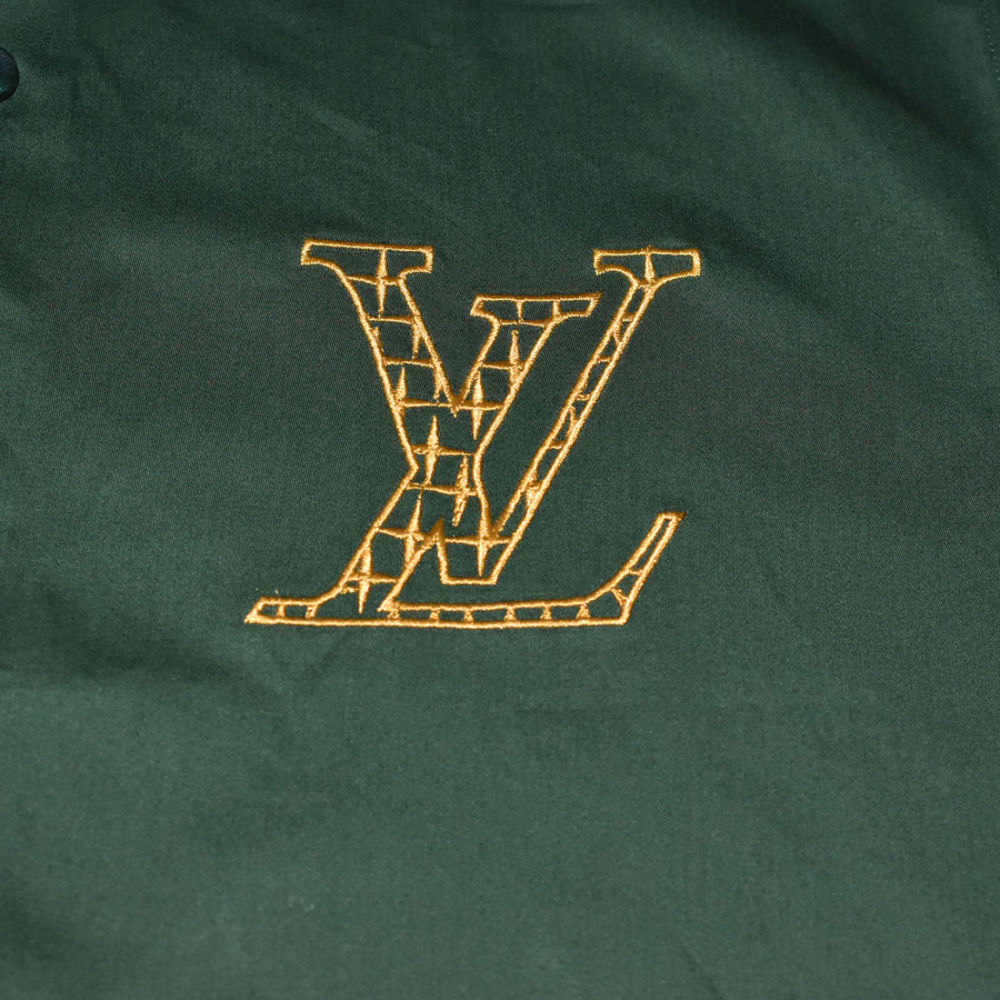 Louis Vuitton Embroidered logo Green Luxury Shirt-3