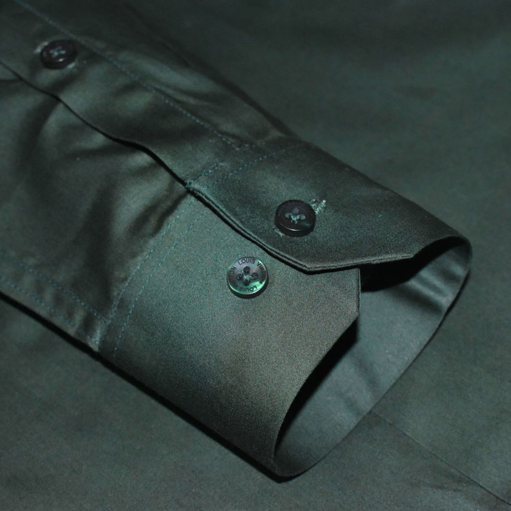 Louis Vuitton Embroidered logo Green Luxury Shirt-5