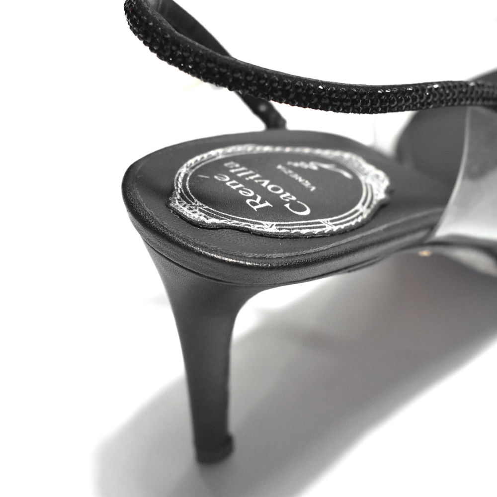 Rene Caovilla Black Premium Heel Sandals-4
