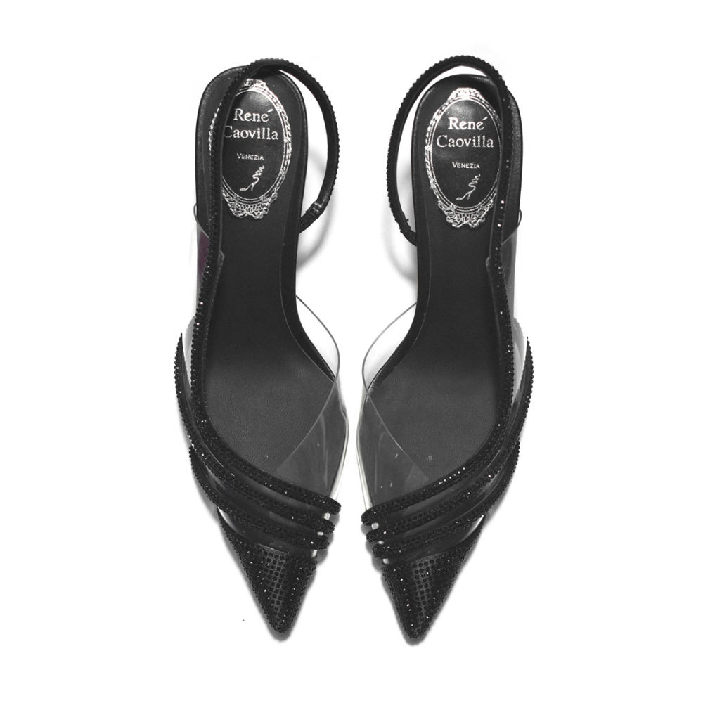 Rene Caovilla Black Premium Heel Sandals-5