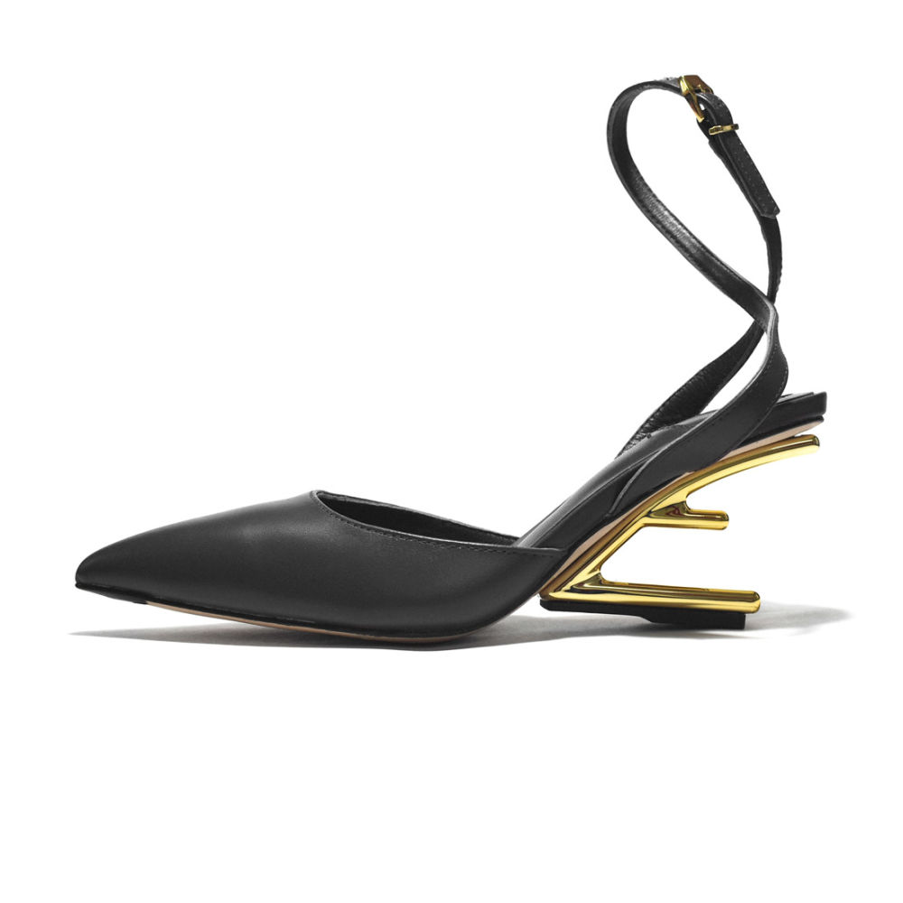 Fendi Black Premium Heel Sandals-1