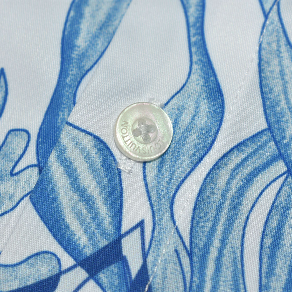 Louis Vuitton Blue Graphic Premium Cotton Shirt-thumb-3