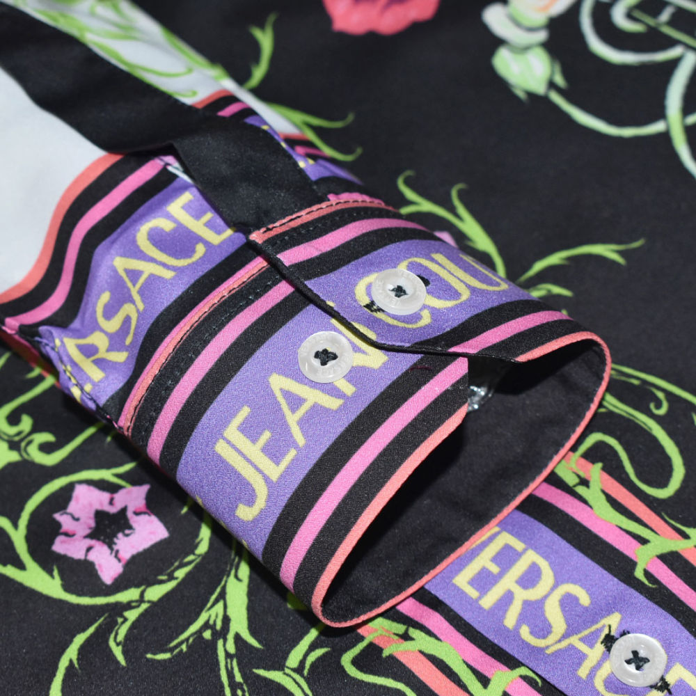 Versace Jeans Couture Black Garden Print Shirt-5