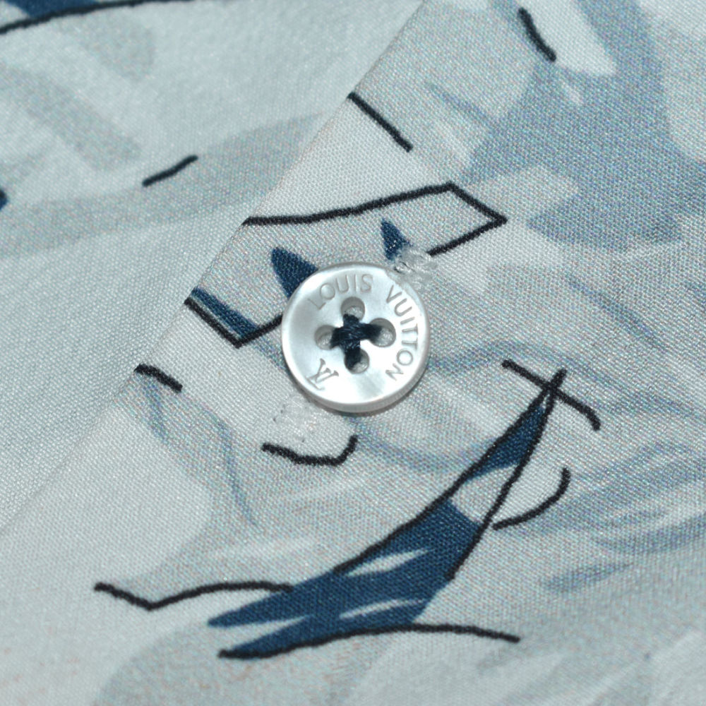 Louis Vuitton Monogram White & Blue Premium Shirt-3