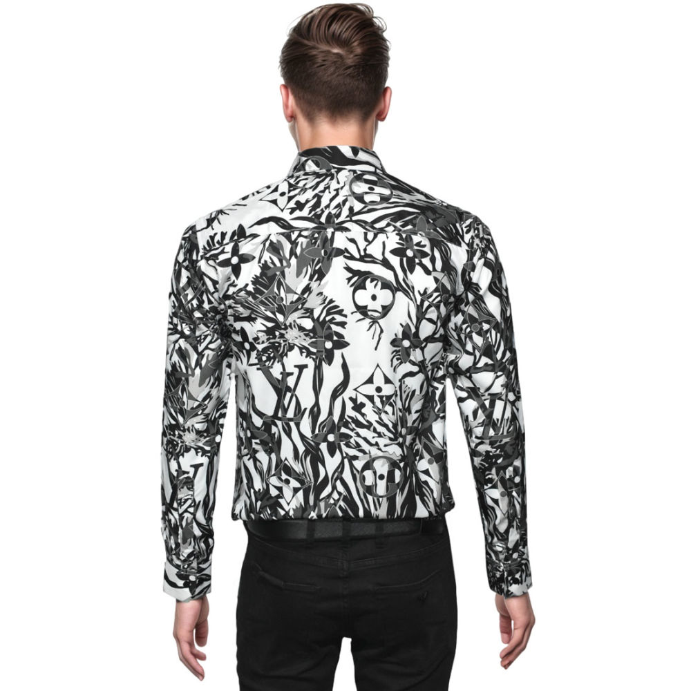 Louis Vuitton Black & White Floral Print Shirt-1