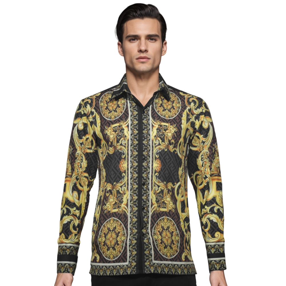 Fendi Golden Brown Premium Shirt-thumb-0