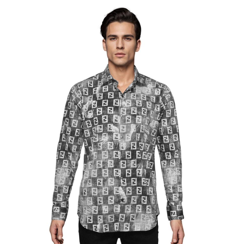 Fendi Logo Print Black Premium Shirt-6