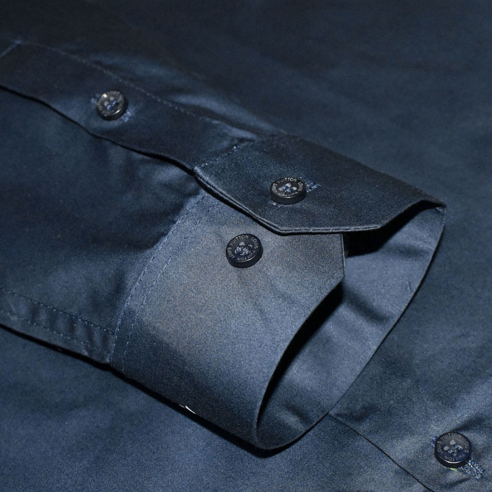 Louis Vuitton Mickey Mouse Print Navy Blue Shirt-thumb-5