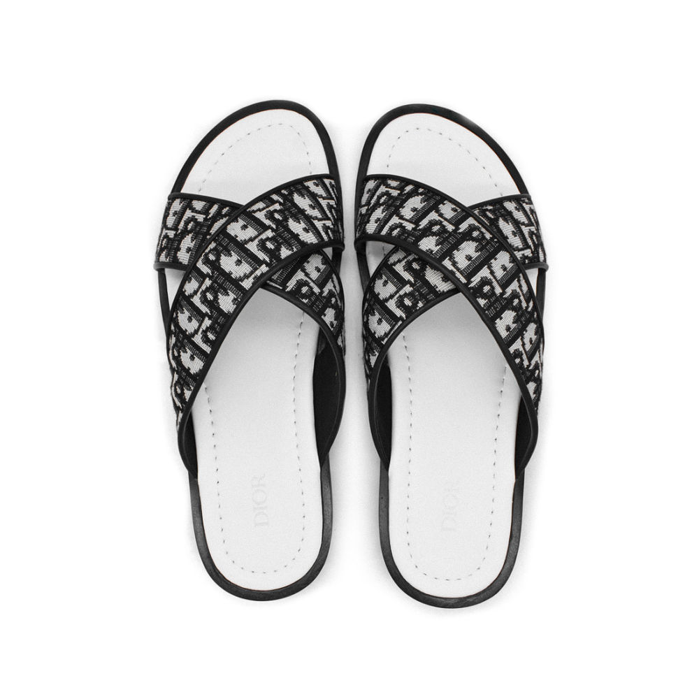Dior Printed White Premium Leather Flip-flops-3