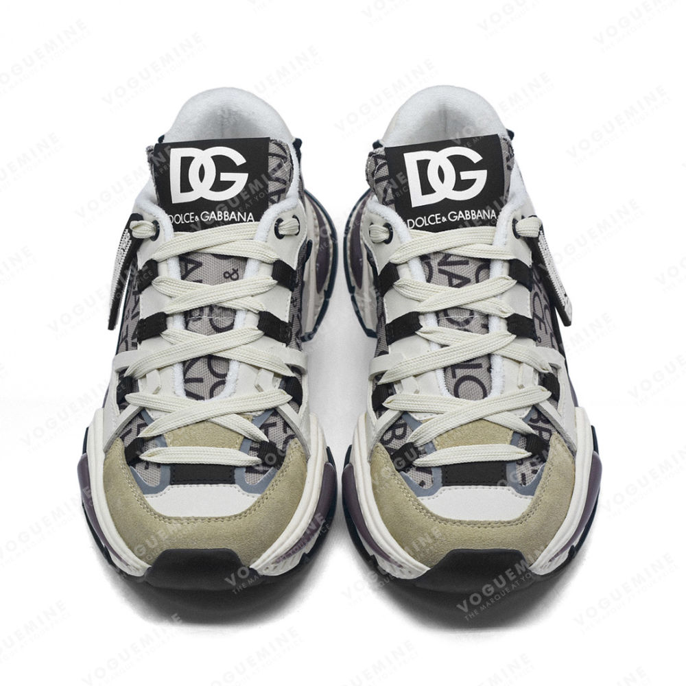 Dolce & Gabbana Airmaster Panelled Coffee Sneakers-4
