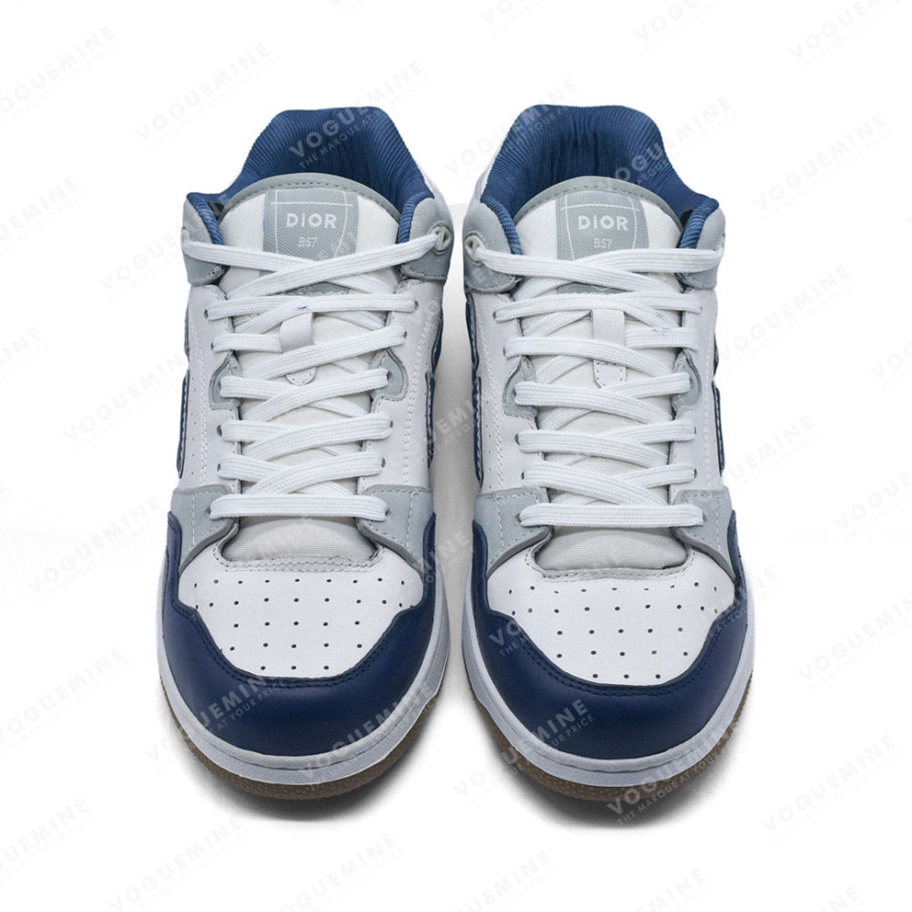 Dior White & Navy Blue Premium Low-Top Sneaker-4