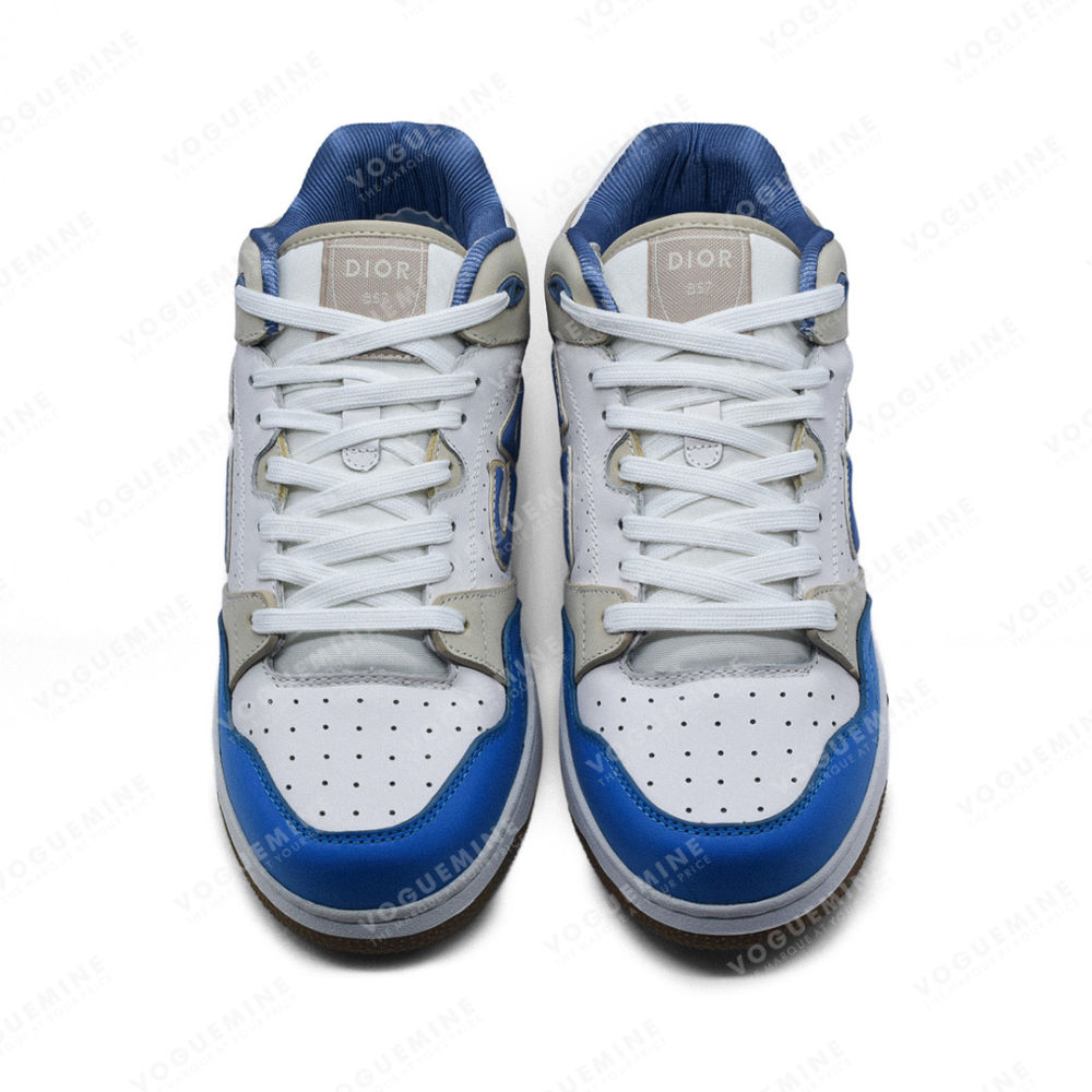 Dior White & Sky Blue Premium Low-Top Sneaker-4