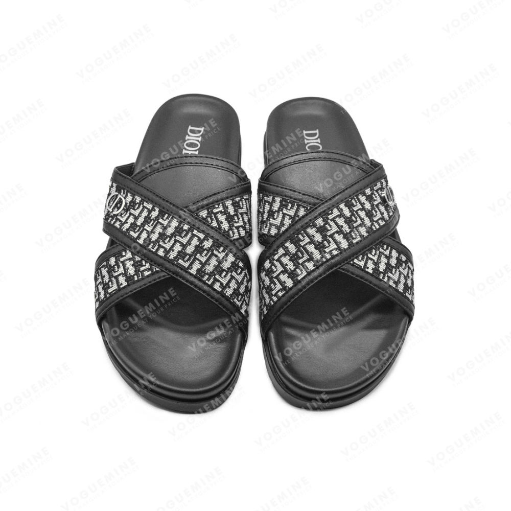 Dior Black Premium Quality Men's Flip-Flops-4