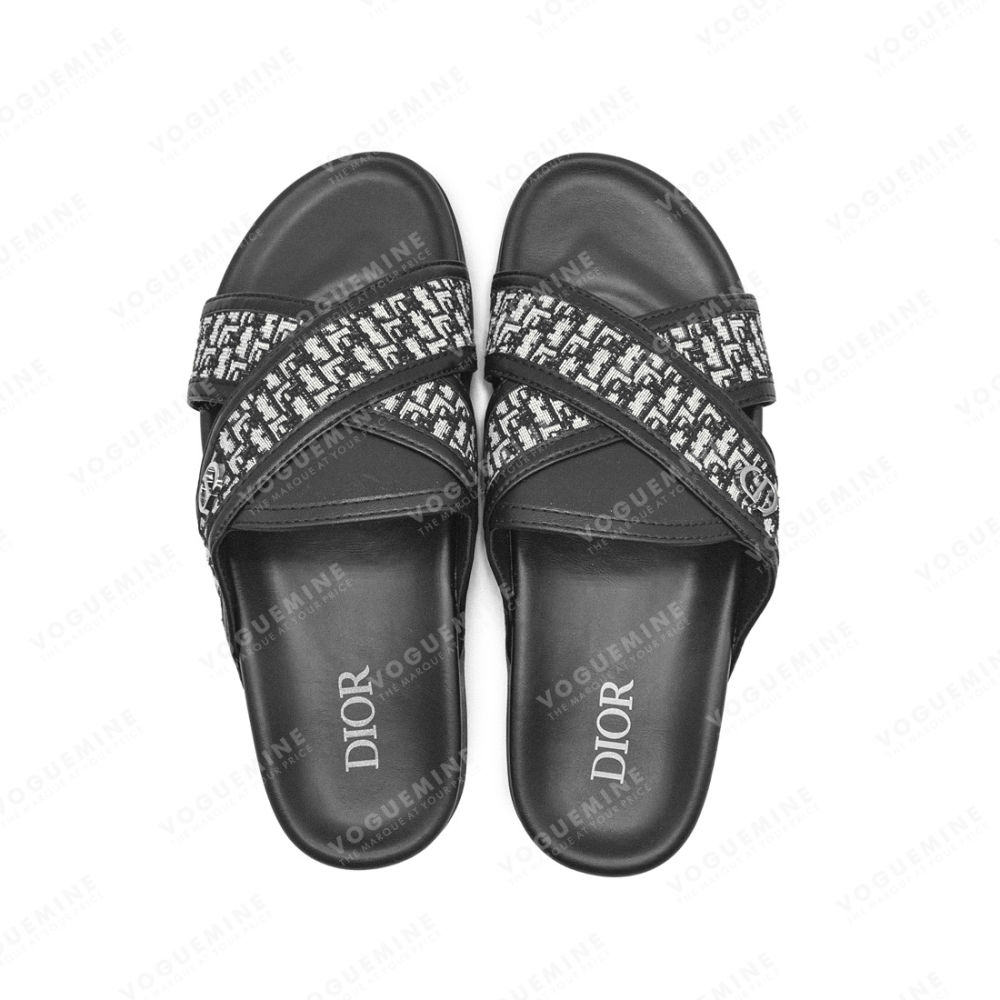 Dior Black Premium Quality Men's Flip-Flops-3