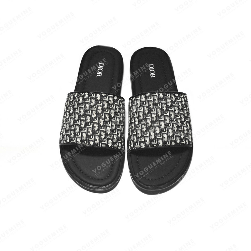 Dior logo Printed Black Premium Quality Flip-flops-3