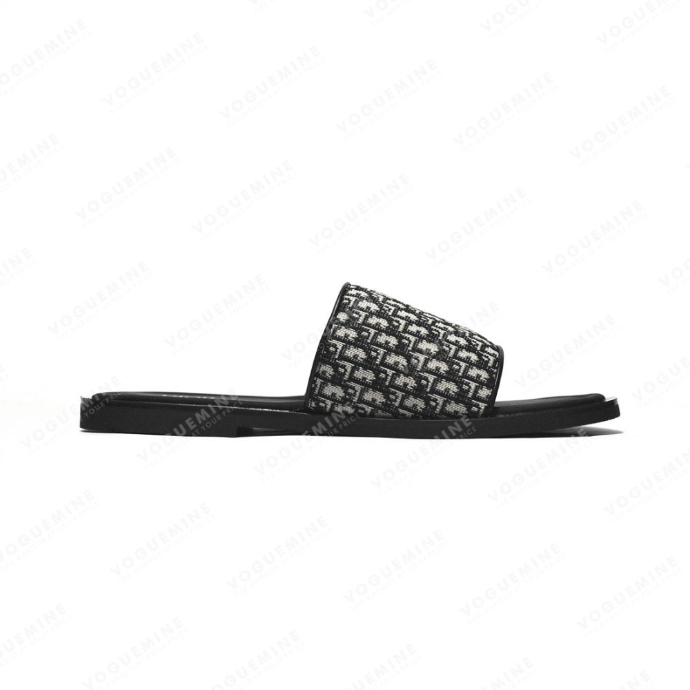 Dior logo Printed Black Premium Quality Flip-flops-2