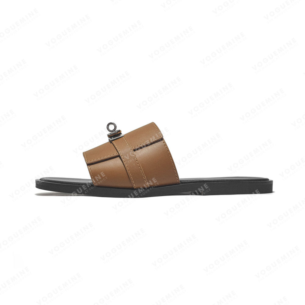 Hermes Brown Premium Gabriel Flip-flop-1