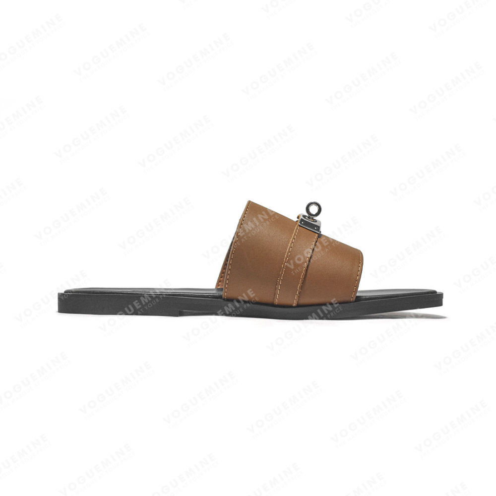 Hermes Brown Premium Gabriel Flip-flop-2