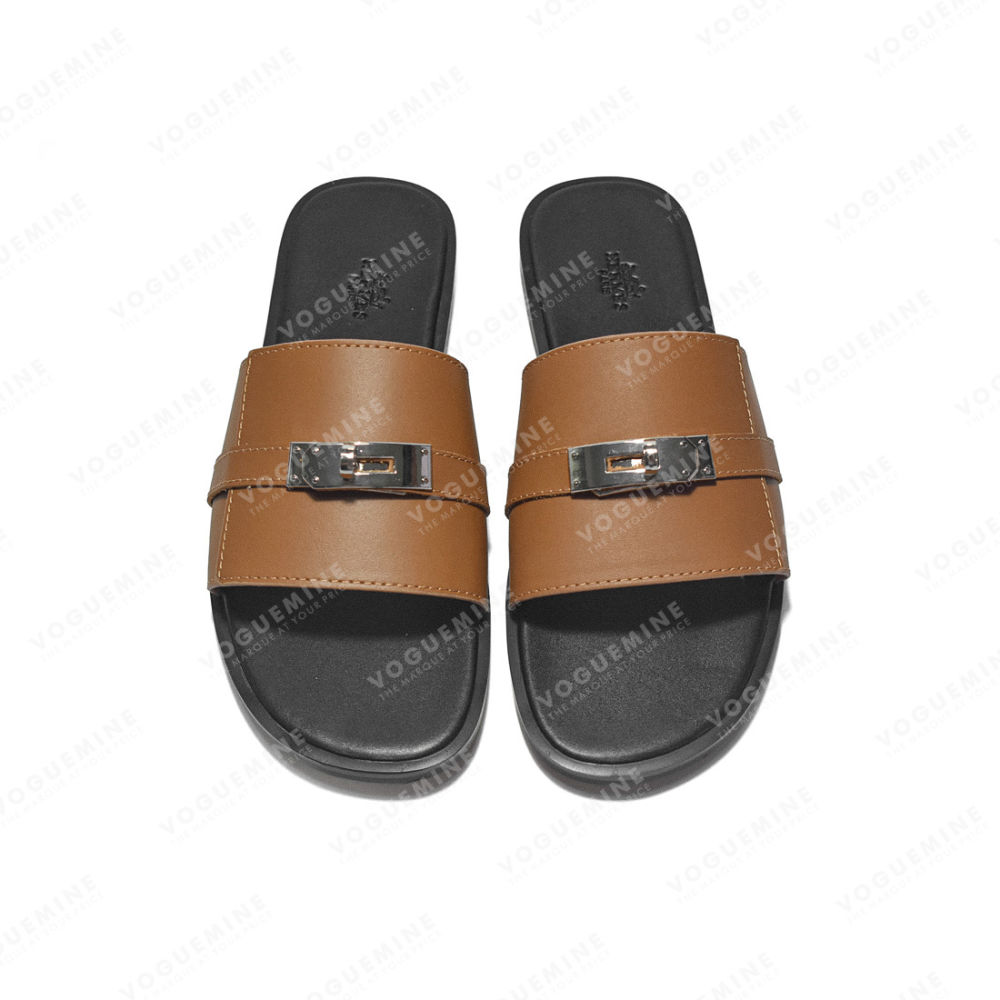 Hermes Brown Premium Gabriel Flip-flop-3