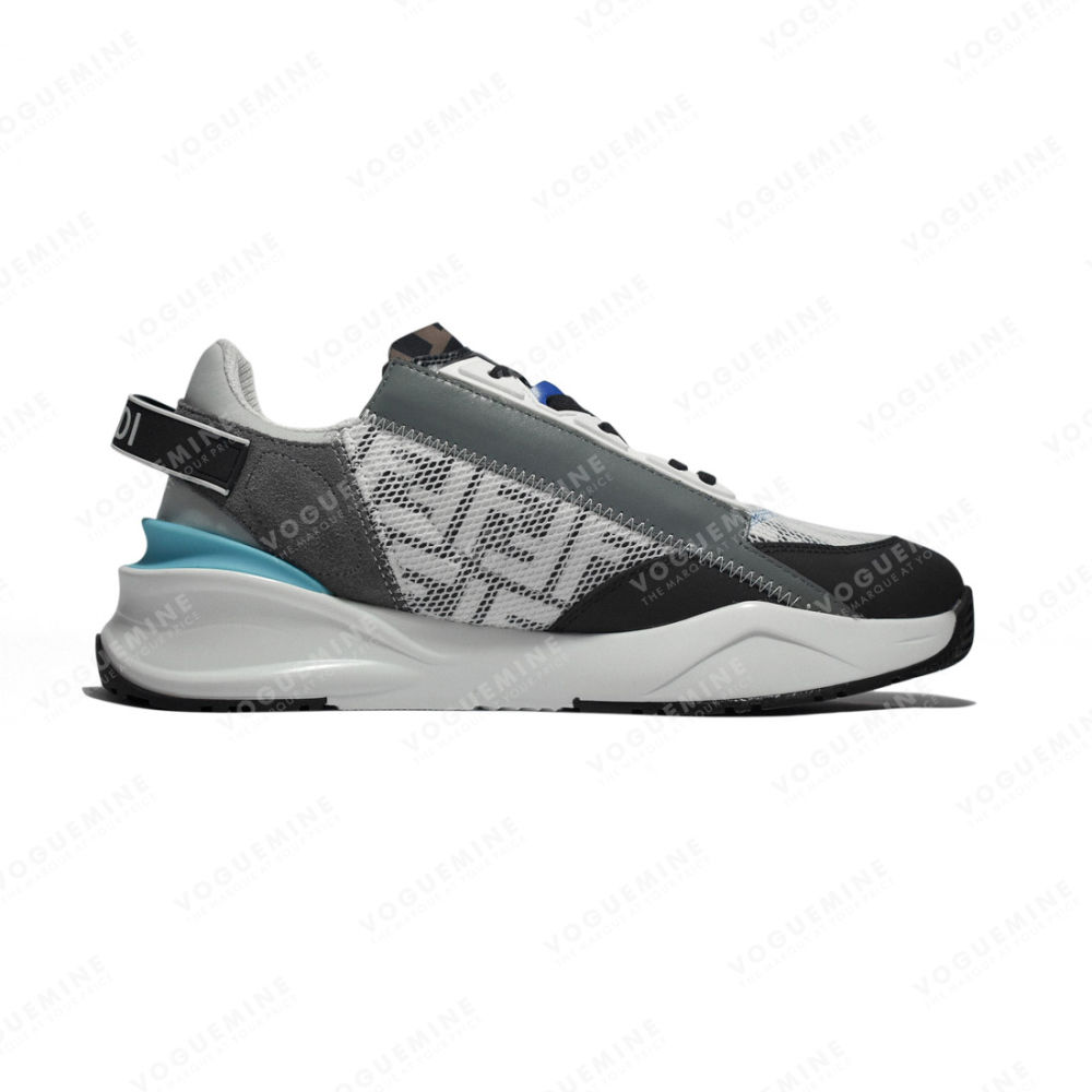 Fendi Flow White & Blue Lycra Low-top Sneakers-1