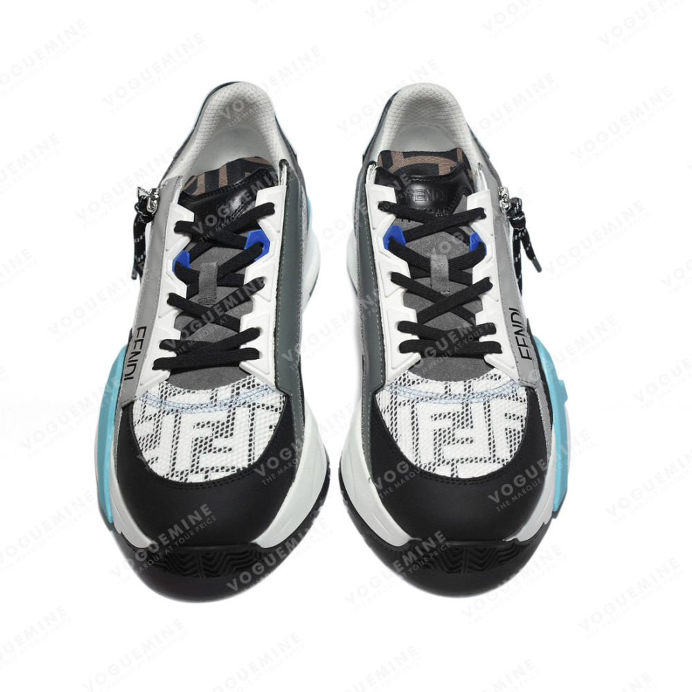 Fendi Flow White & Blue Lycra Low-top Sneakers-3