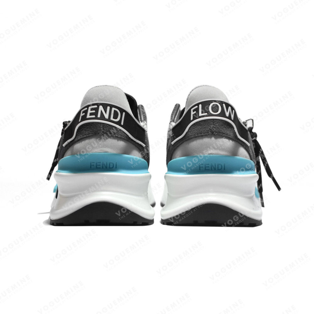 Fendi Flow White & Blue Lycra Low-top Sneakers-4