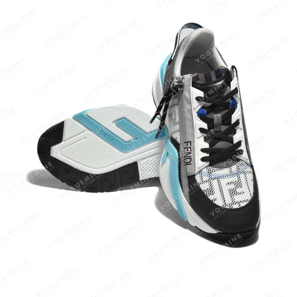 Fendi Flow White & Blue Lycra Low-top Sneakers-5