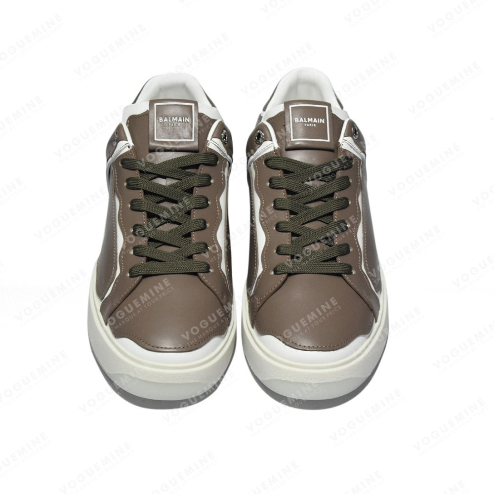 Balmain Paris Brown & White Premium Quality Sneakers-3