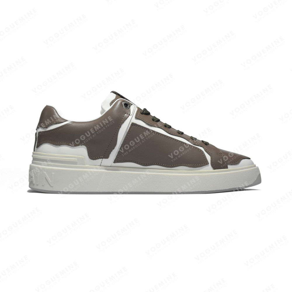 Balmain Paris Brown & White Premium Quality Sneakers-1