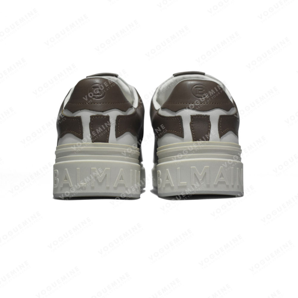 Balmain Paris Brown & White Premium Quality Sneakers-4