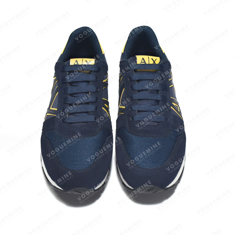 Armani Exchange Blue & Yellow Premium Quality Sneakers-3
