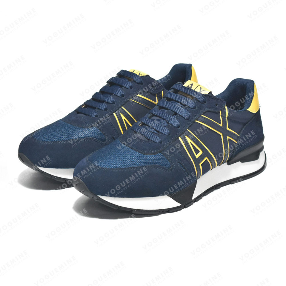 Armani Exchange Blue & Yellow Premium Quality Sneakers-2
