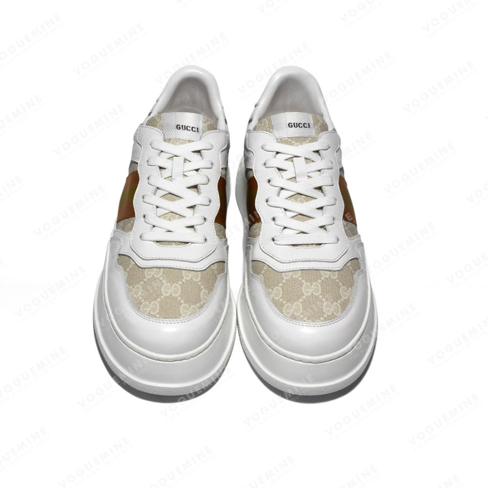 Gucci White & Orange Premium Quality Sneakers-3