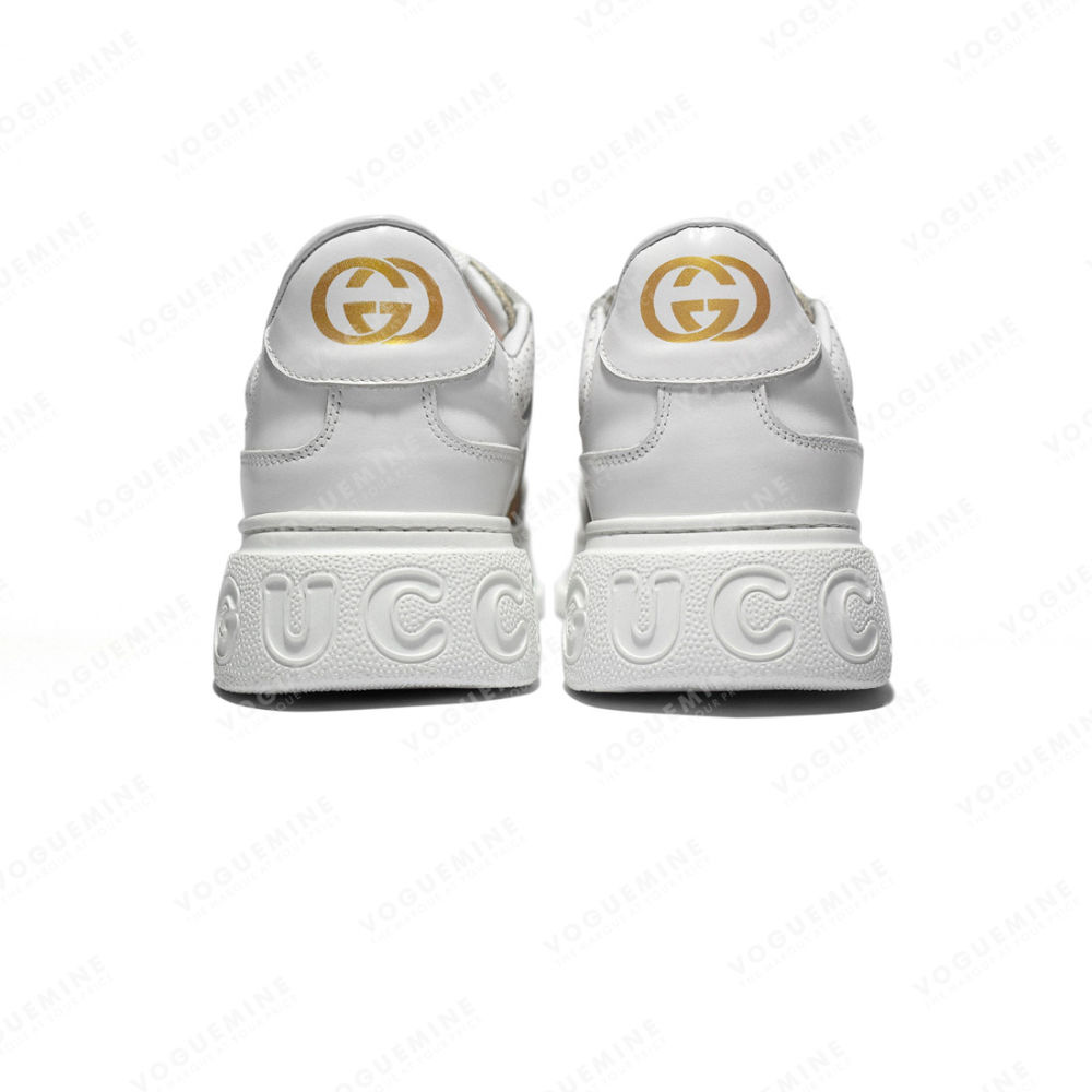 Gucci White & Orange Premium Quality Sneakers-4