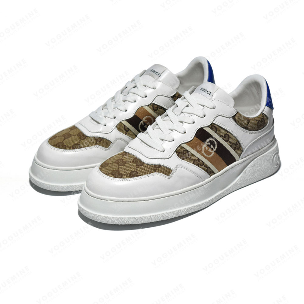 Gucci White & Brown Premium Quality Sneakers-2