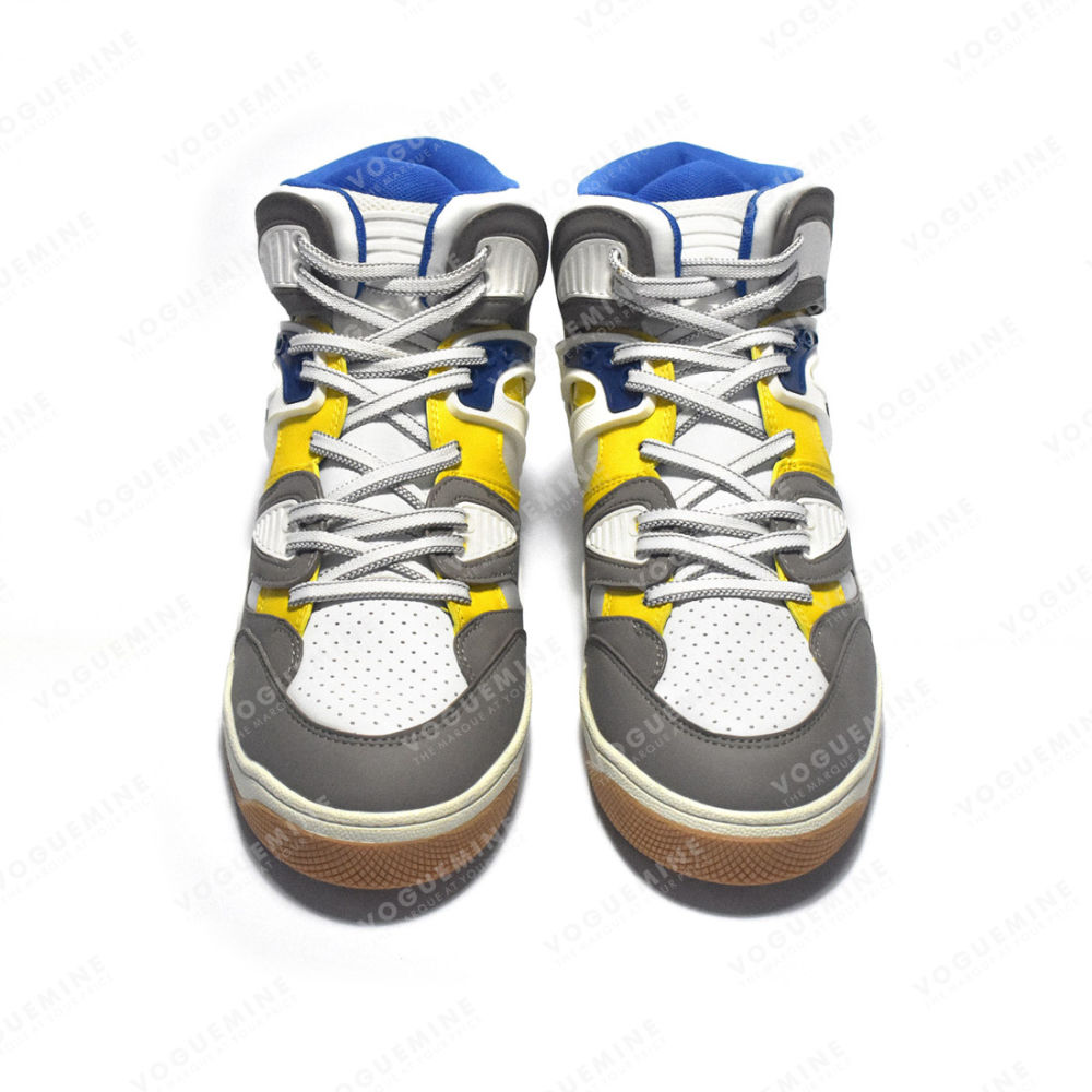 Gucci Yellow & Grey Basket High-Top Premium Sneakers-3