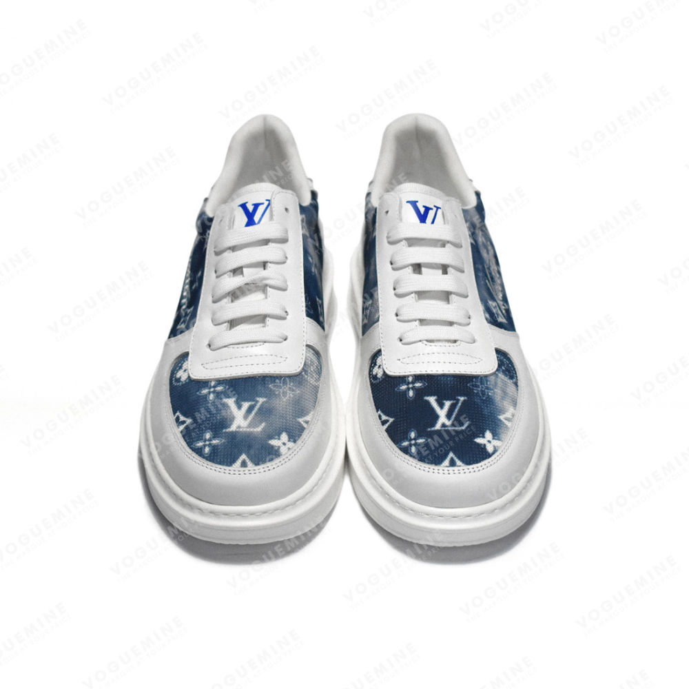 Louis Vuitton White & Blue Premium Quality Sneakers-3