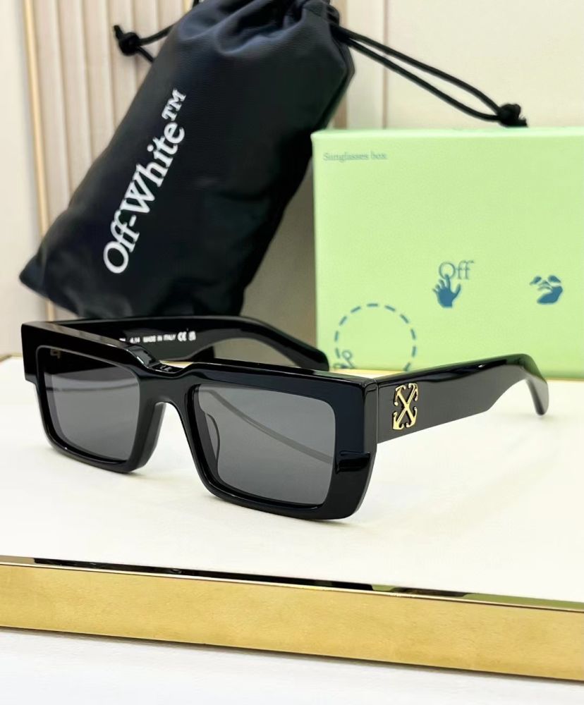 Off-White Black & Golden Luxury Sunglasses-thumb-0