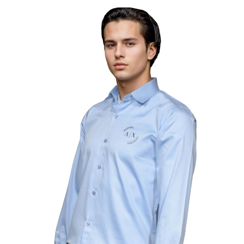 Armani Exchange Sky Blue Premium Quality Shirt-2