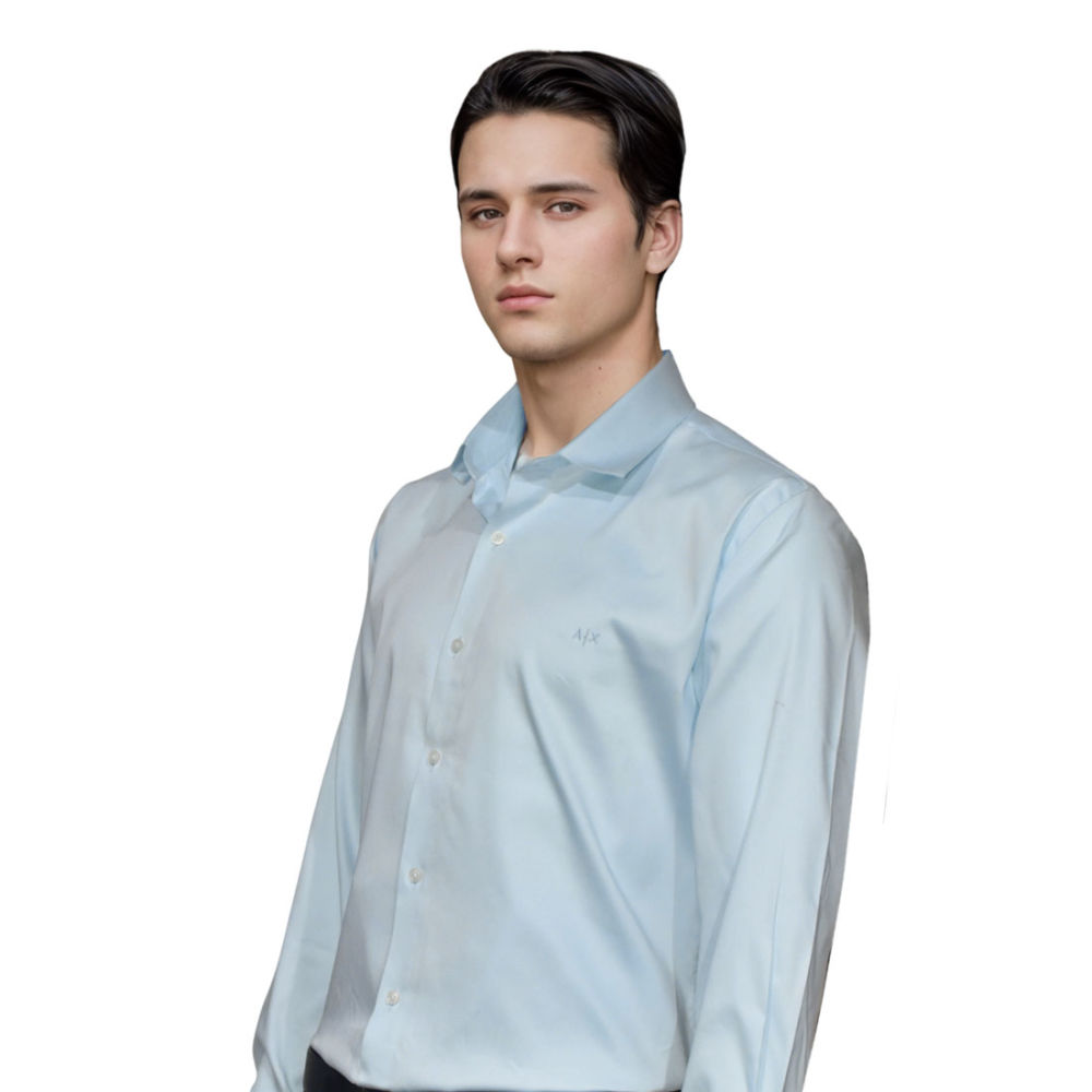 Armani Exchange Sky Blue Premium Quality Shirt-thumb-2