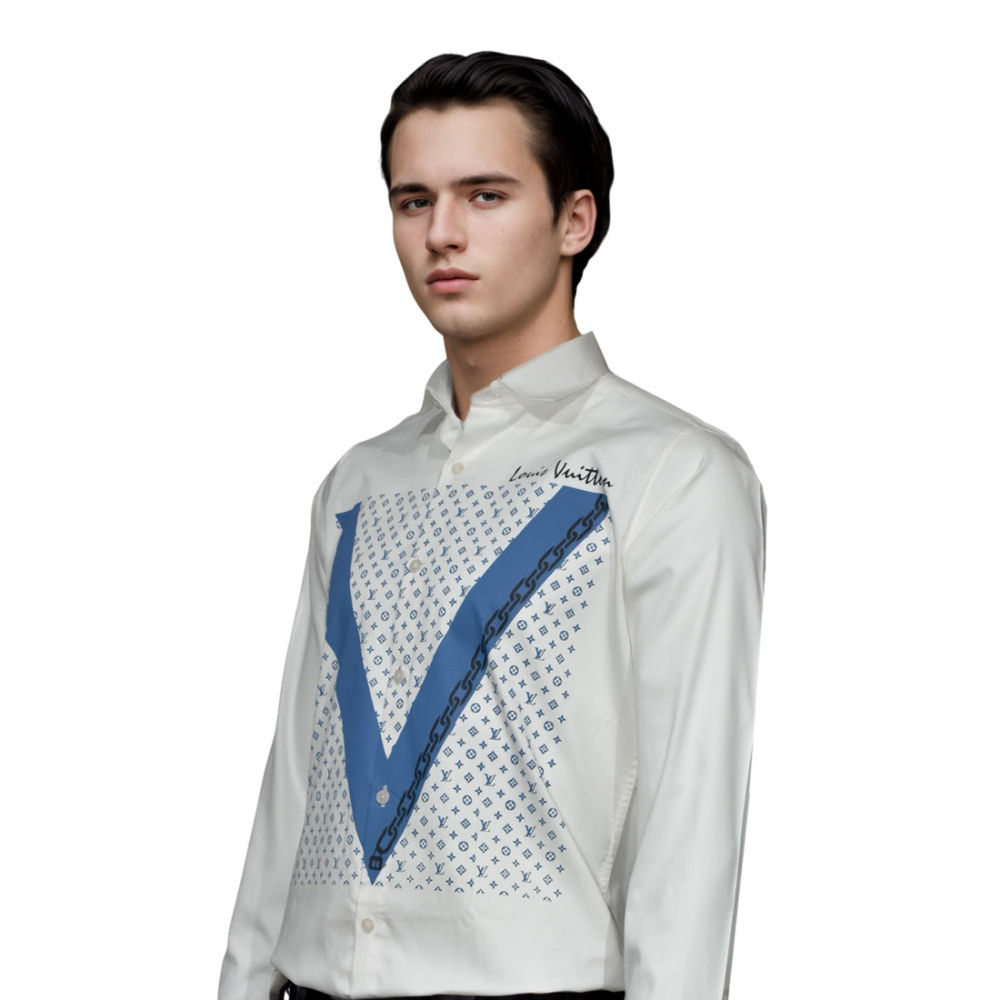 Louis Vuitton White Premium Quality Shirt-2