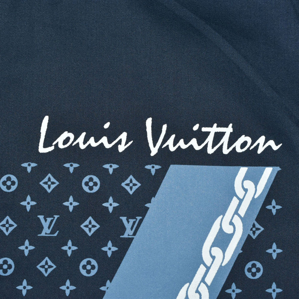 Louis Vuitton Navy Blue Premium Quality Shirt-3