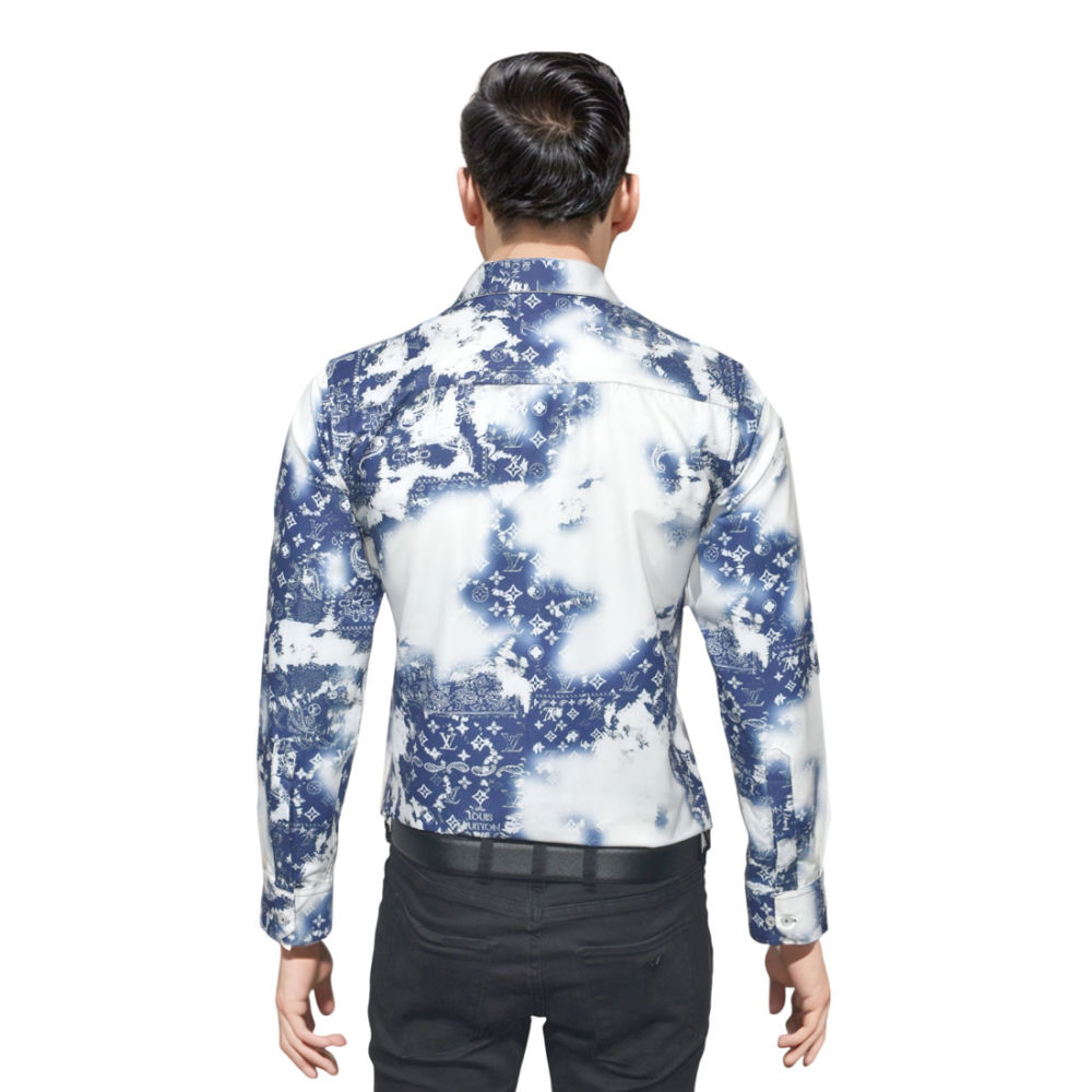 Louis Vuitton White & Blue Premium Quality Shirt-1