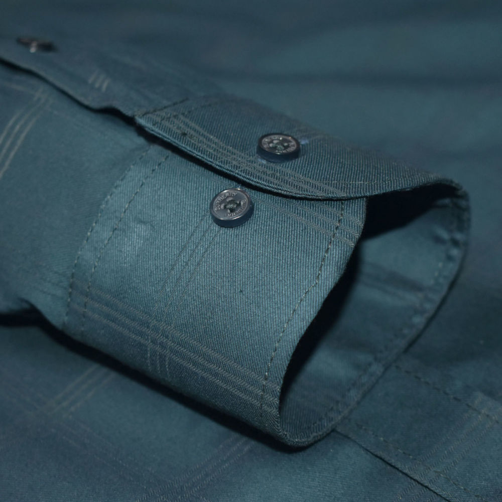 Burberry Dark Teal Blue Premium Quality Shirt-5