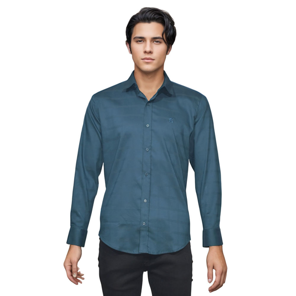 Burberry Dark Teal Blue Premium Quality Shirt-6