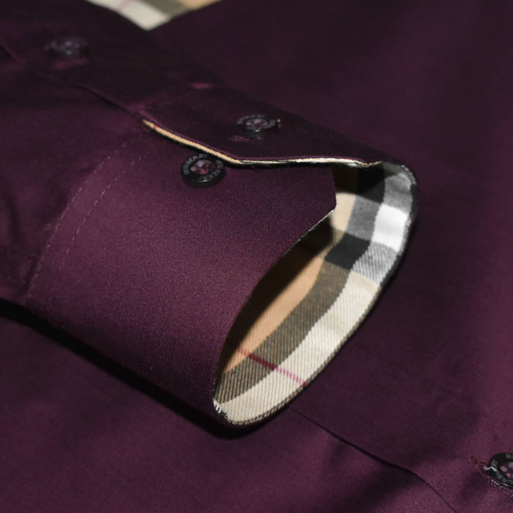 Burberry Wine Pocket Logo Print Premium Quality Shirt-5