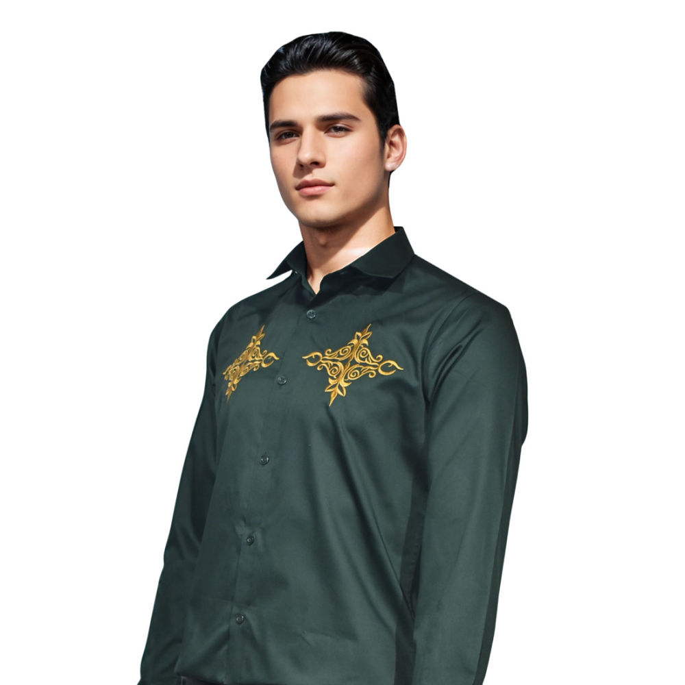 Versace Dark Green Premium Quality Shirt-thumb-2