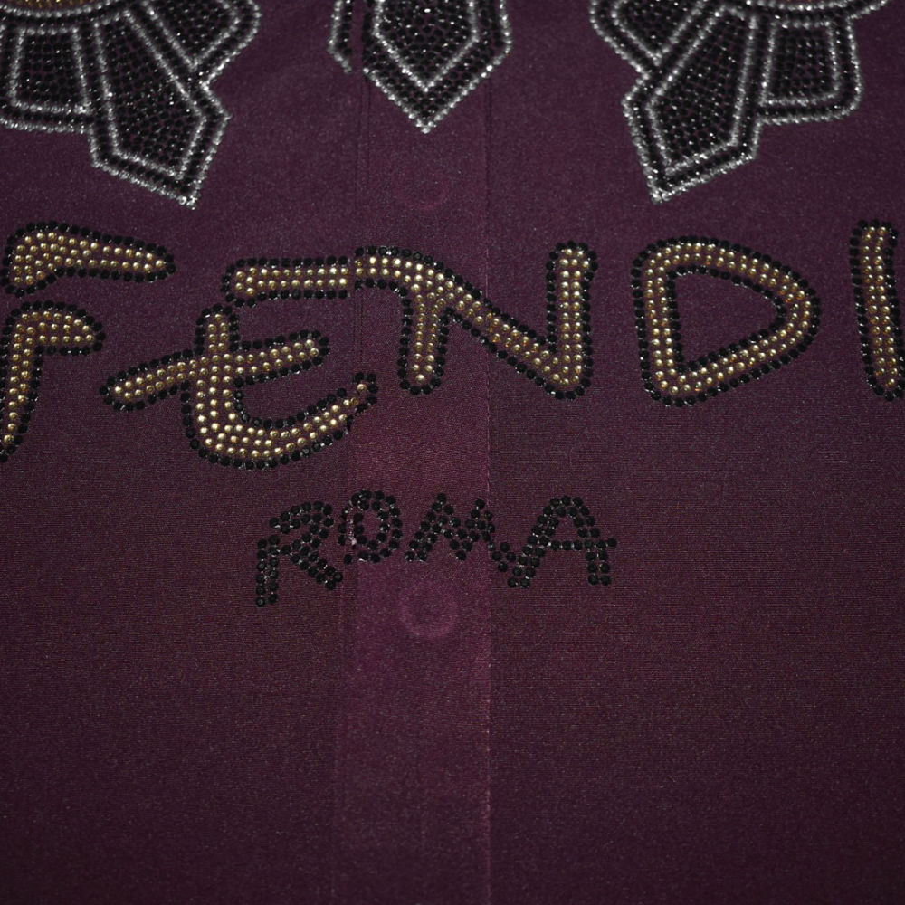 Fendi Wine Premium Quality Designer Shirt-3