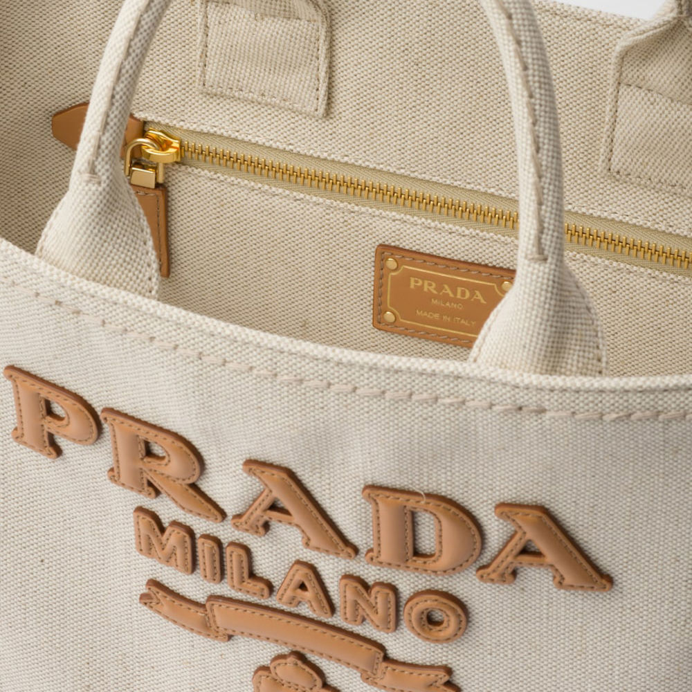 Prada Medium linen blend tote bag-3